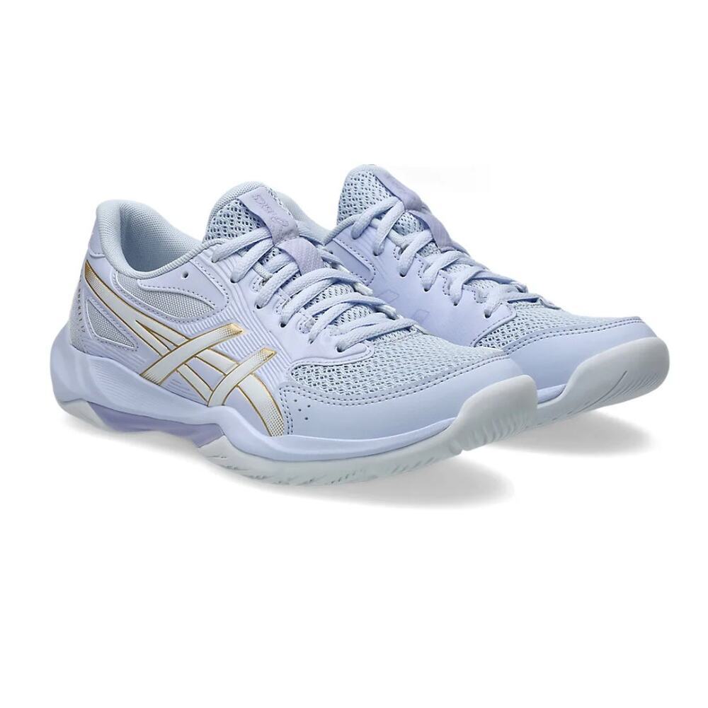 Asics Women's Blue Fade Champagne Gel-Rocket 12 Indoor Court Shoes Size 9.5